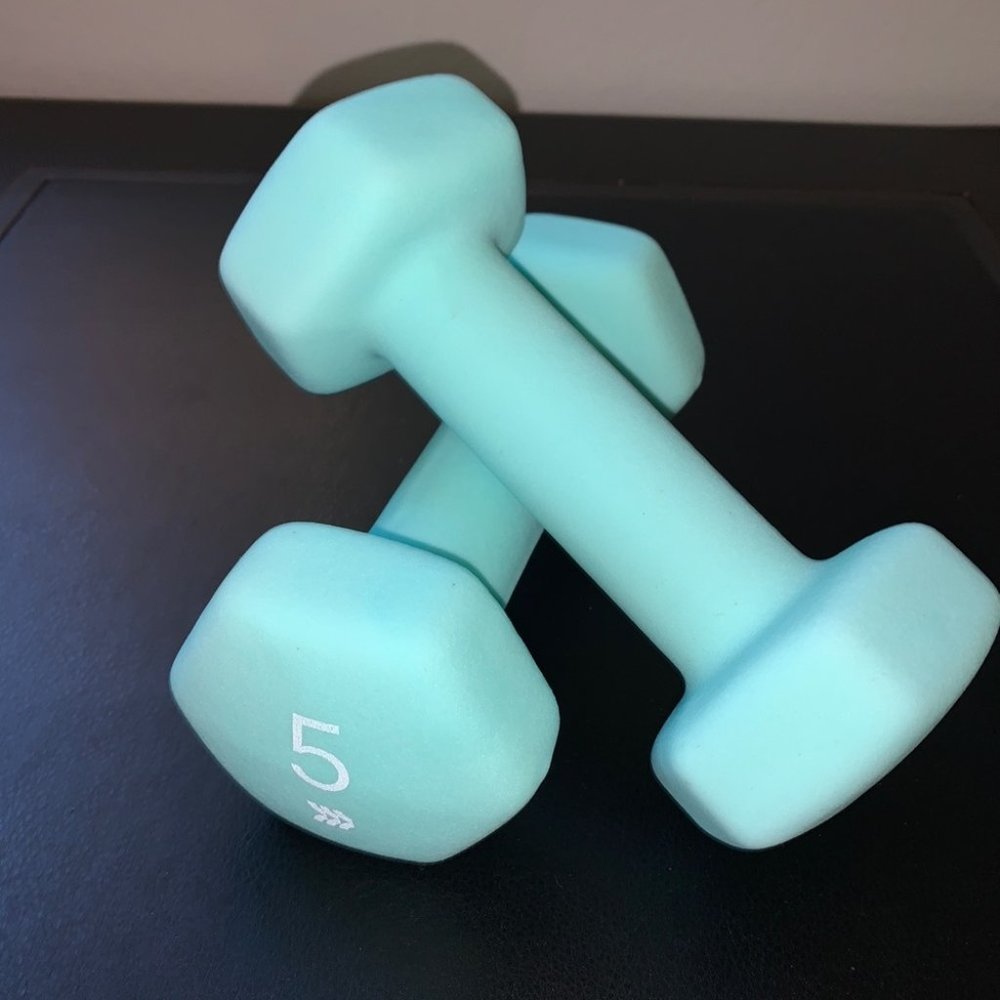 Set of 2 Hand Weights 5 pound lbs Coated Soap grip